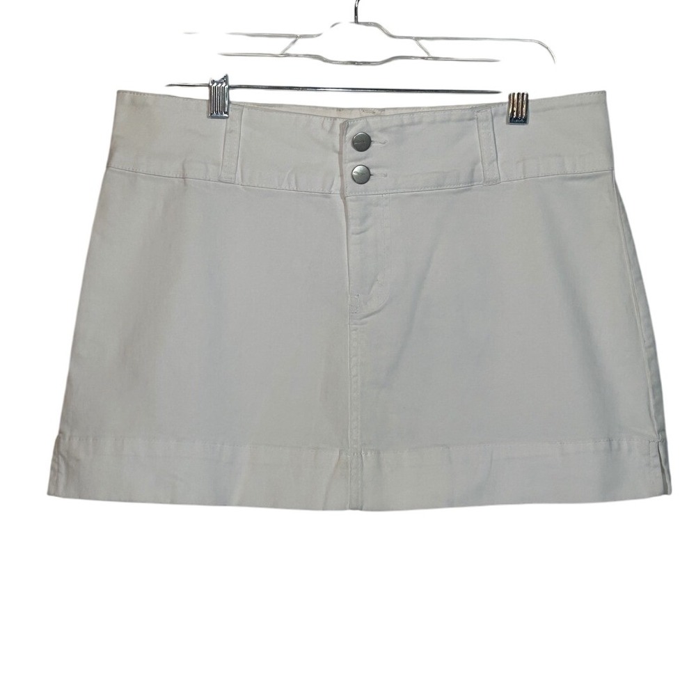 Jordache Denim Mini Skirt White Stretch‎ Casual Cute Skater Girl Size 13/14